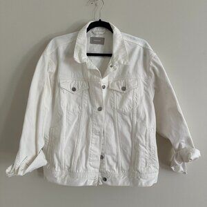 EVERLANE White Denim Jacket - size XL Womens